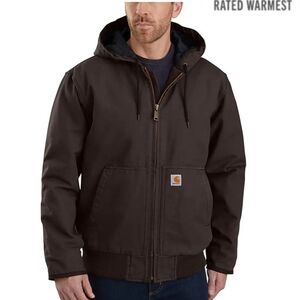 Carhartt Insulated Active Jacket - Loose Fit - Washed Duck - Dark Brown